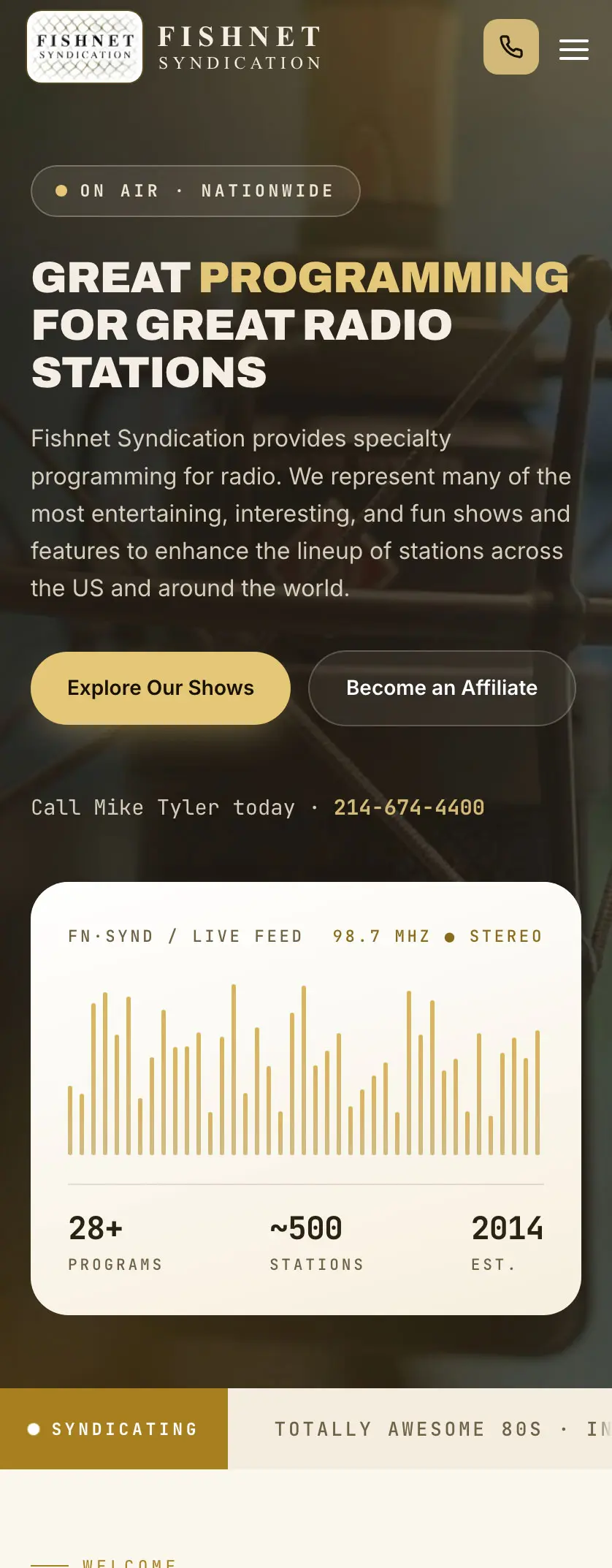 Mobile view of fishnetsyndication.com