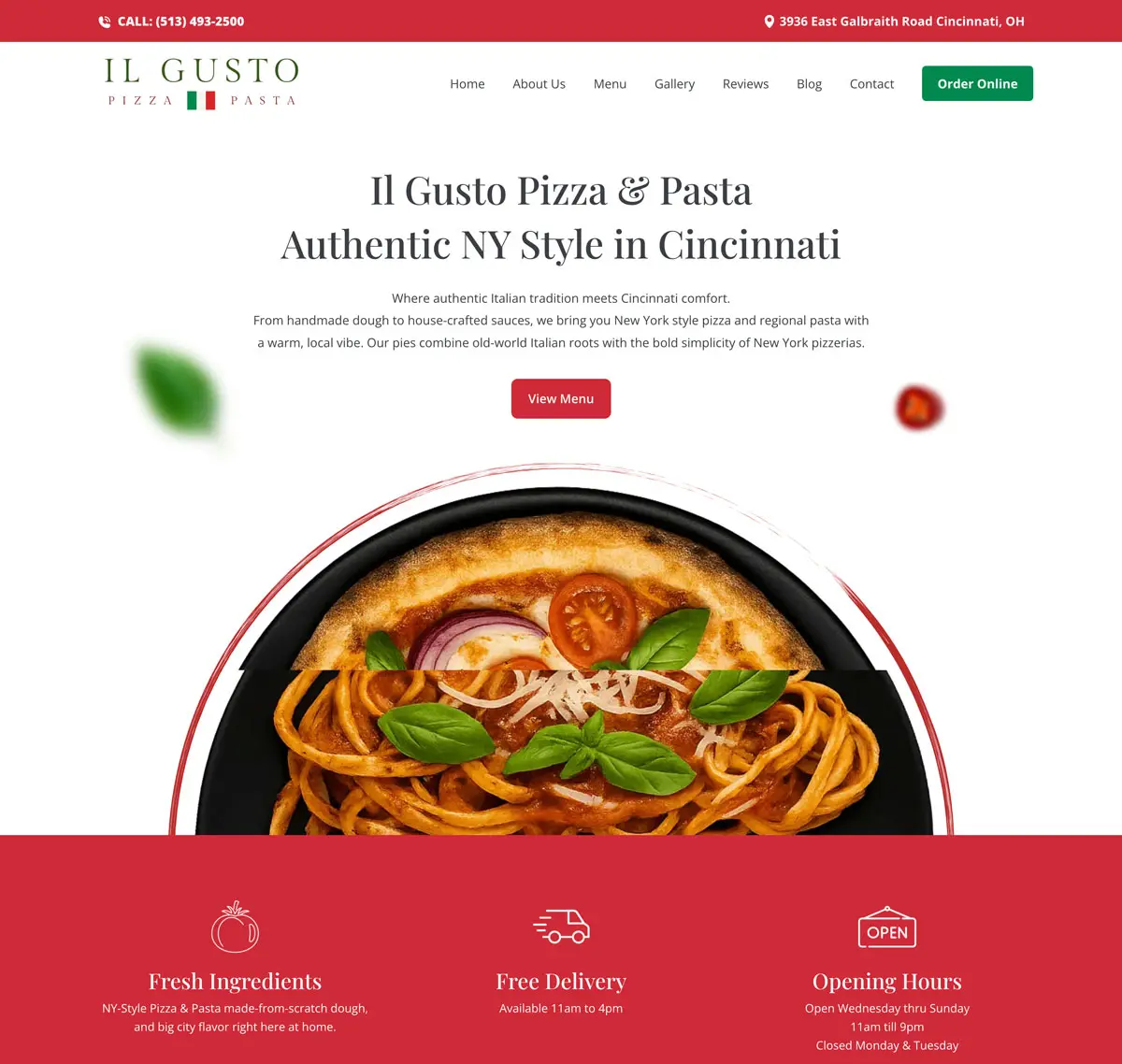Screenshot of ilgustopizzaandpasta.com