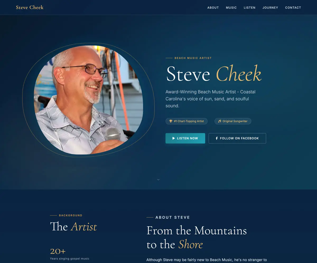 Screenshot of stevecheek.com
